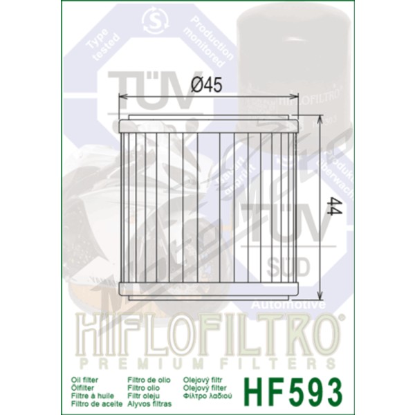 Tepalo Filtras Hiflo HF593 Benelli BN 251 15-19