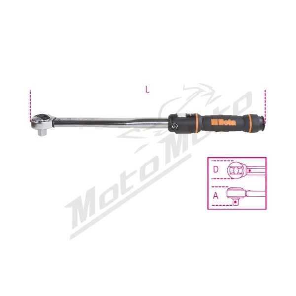 BETA Click-type Torque Wrenches 5-25Nm 1/4 with reversible Ratchet for right-hand tightening/Torque accuracy ± 3%/2 pieces
