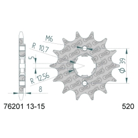 AFAM Steel Standard Front Sprocket 76201 - 520 13-15 teeth KYMCO MXER / MXU 150cc 03-17