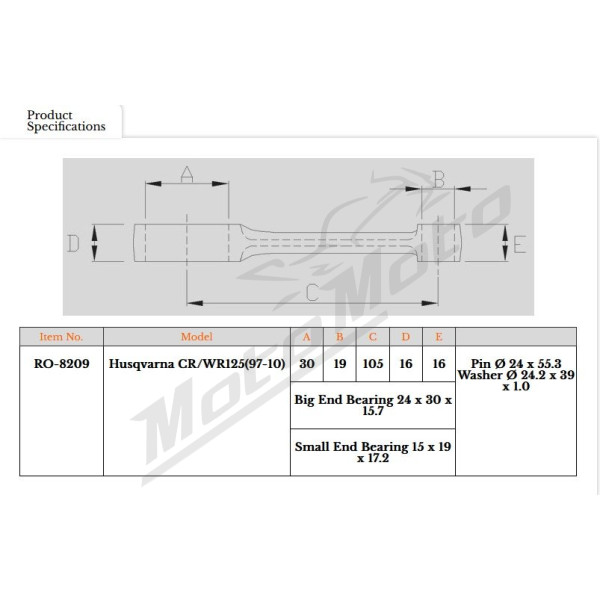 Royal Rods connecting rod Husqvarna CR / WR / WRE 125cc 97-13