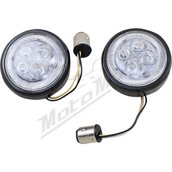 CIRO Fang® Signal Light Inserts HARLEY DAVIDSON FLD / FLHR / FLHRC / FLHT / FLHTC / FLHTCU / FLHTCUTG / FLHX / FLS / XL 883-1923 00-25