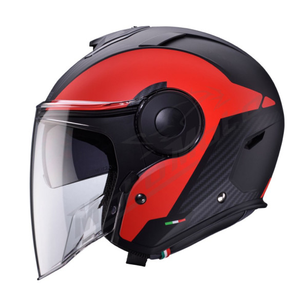 Open Het Helmet Caberg Soho Milano Red/Black