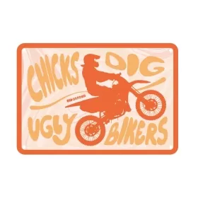 Oxford Garage Metal Sign: Chicks Dig Ugly Bikers