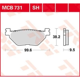 TRW SH Series Sindered Rear Brake Pads Yamaha FJR / SCR / TDM / VMX / XT / XV / XVS 950-1900cc 01-21