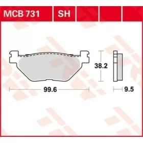 TRW SH Series Sindered Rear Brake Pads Yamaha FJR / SCR / TDM / VMX / XT / XV / XVS 950-1900cc 01-21