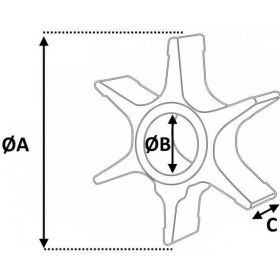 Water pump propeller 345-65021-0 NISSAN / TOHATSU 25-30hp 1996-2017
