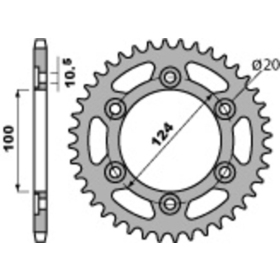 PBR Standard C45 Steel Rear Sprocket 1027 - 520 DUCATI / TRIUMPH 350-900cc 75-14