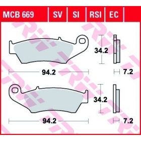 BRAKE PADS TRW MCB669RSI OFFROAD