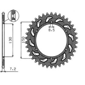 SUNSTAR 428 Rear Sprocket 51 Teeth Honda XLR 125R 98-02 