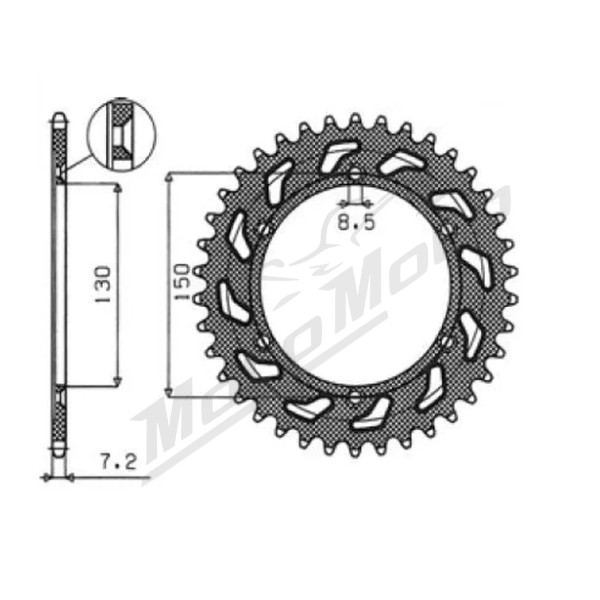 SUNSTAR 428 Rear Sprocket 51 Teeth Honda XLR 125R 98-02 