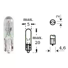 Bulb 12v 1,2w w 2x4,6d