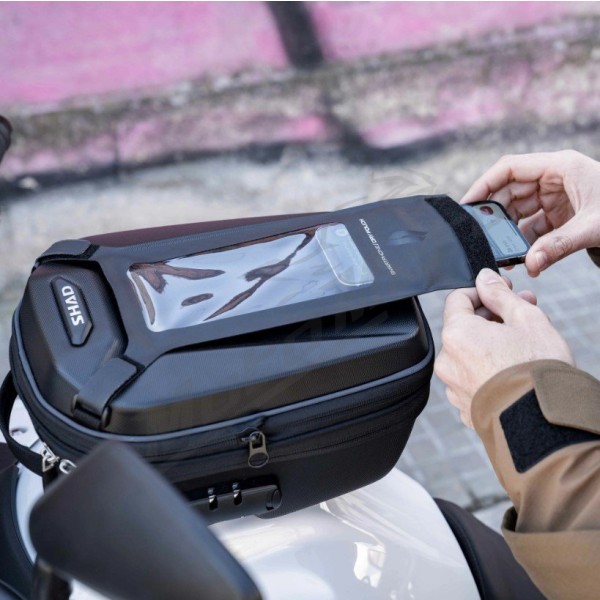 Fuel tank bag SHAD CLICK E09CL 9L (with lock + phone holder)