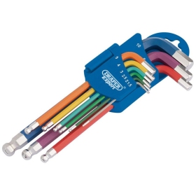 DRAPER Metric Coloured Hex and Ball End Key Set 9 pieces