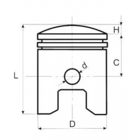 Piston AM6 (51,5mm height) PIN Ø12 Ø47