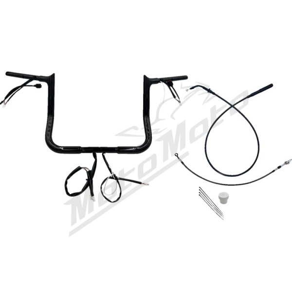 FAT BAGGERS INC. Pointed Top Handlebar Kit Black  91.5x30.5cm Harley Davidson FLHLT / FLHX / FLHXSE / FLHXU 1923-1977 23-26