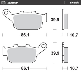 MOTO-MASTER Ceramic Rear Brake Pads Buell / Honda / Triumph / Yamaha 250-1200 87-26 
