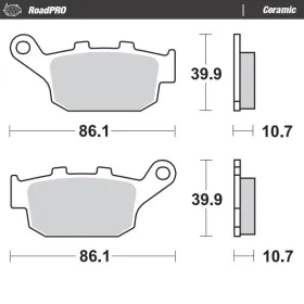 MOTO-MASTER Ceramic Rear Brake Pads Buell / Honda / Triumph / Yamaha 250-1200 87-26 