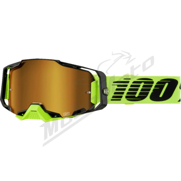 100% Armega Goggle (Mirror lens) Neon Yellow