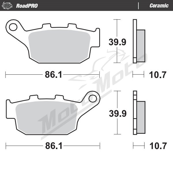 MOTO-MASTER Ceramic Rear Brake Pads Buell / Honda / Triumph / Yamaha 250-1200 87-26 
