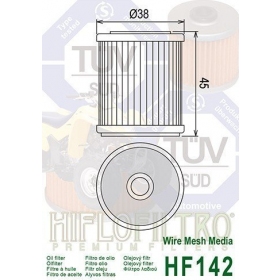 Oil filter HIFLO HF142 TM / YAMAHA YFM/ YFP/ R/ YZ/ TT-R 250-660cc 1987-2012