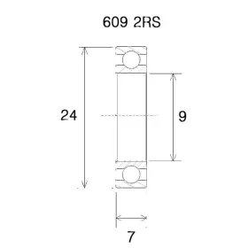 BLACK BEARING B5 Bearing 9x24x7 mm 609-2RS