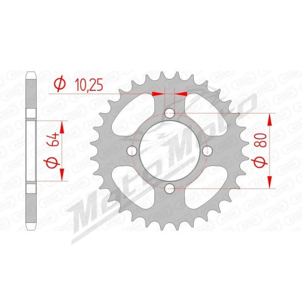 AFAM Steel Standard Rear Sprocket 520 32-36 teeth YAMAHA YFA / YFM 125 89-11