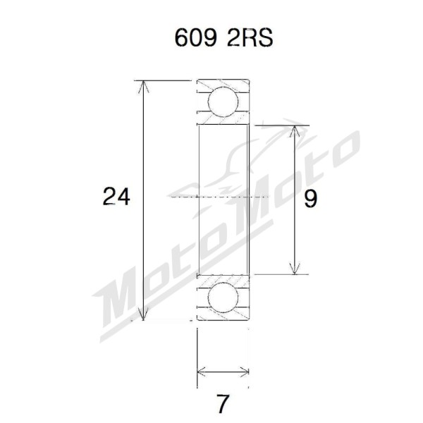 BLACK BEARING B5 guolis 9x24x7 mm 609-2RS