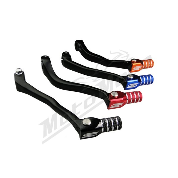 SCAR Shift Lever Matte Black/Blue Endpiece Kawasaki KX 450 09-05