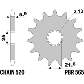 JT/PBR Grandinės komplektas 520HDS 13/49 Kawasaki KX 250 03-04
