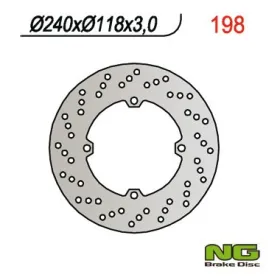 NG BRAKES Priekinis fiksuotas stabdžių diskas 240mm Honda CR 125-250cc 89