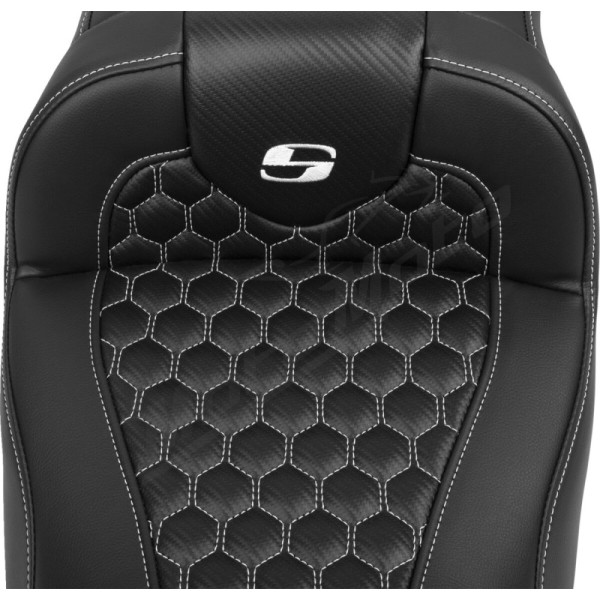 SADDLEMEN Roadsofa Honeycomb  Extended Seat White With Backrest Harley Davidson FLHX / FLTRX / FLHXU / FLTRXSE 1923-1977 23-25 