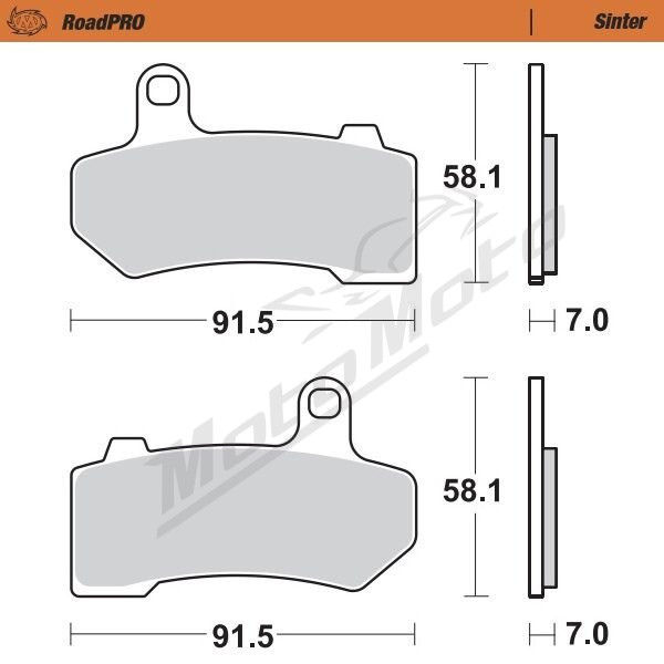 MOTO-MASTER Roadpro Rear Brake Pads Harley Davidson FLHR / FLHTK / FLTRX / VRSCF / VRSCX / VRSCDX 1584-1977 06-24