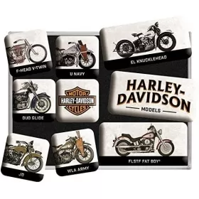 SALE! Set of magnets HARLEY-DAVIDSON 2,2x2,2 / 4,5x2,2 9pcs.
