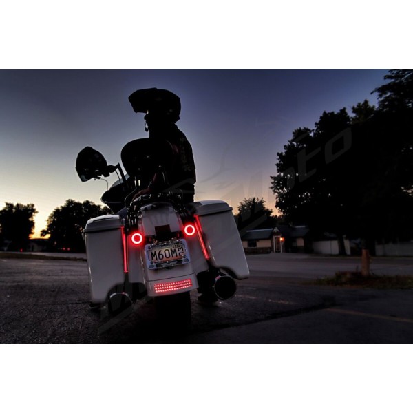 CUSTOM DYNAMICS ProBEAM® Red LED Turn Signals with Red Lenses Harley Davidson FLFB / FLFBS 883-1977cc 99-25