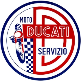 TIN SIGN ROUND 35cm DUCATI MOTO