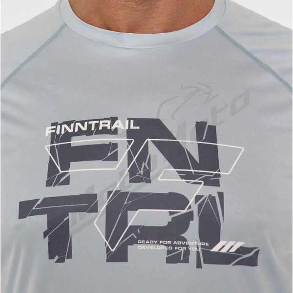 Finntrail Marškinėliai Wave Logo 6613 Pilki