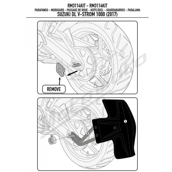 KAPPA Fender mount Suzuki DL 1000-1050 V-Strom 17-25