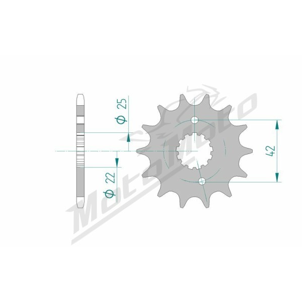 AFAM plieninė standartinė priekinė žvaigždutė 22304 - 520 13-14 dantukų SUZUKI RG 250 GAMMA 250 1986-1987