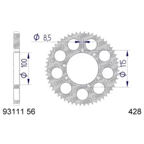 AFAM Aluminium Rear Sprocket 428 56 teeth ​​​​​​​BETA RRT 50cc 00-01