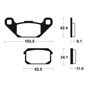 TECNIUM MX/ATV stabdžių trinkelės MO348 Adly / Quadzilla 150-320cc 05-13