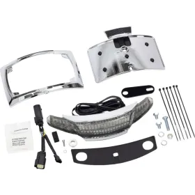 CIRO Latitude Clear Taillight and License Plate Mount Silver HARLEY DAVIDSON FLHRXS / FLHX / FLHXS / FLTRX / FLTRXS 1584-1868 10-25