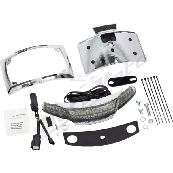 CIRO Latitude Clear Taillight and License Plate Mount Silver HARLEY DAVIDSON FLHRXS / FLHX / FLHXS / FLTRX / FLTRXS 1584-1868 10-25