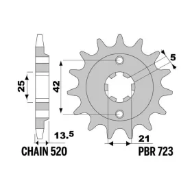 PBR plieninė standartinė priekinė žvaigždutė 723 - 520 CAGIVA ELEFANT 350 1978-1989