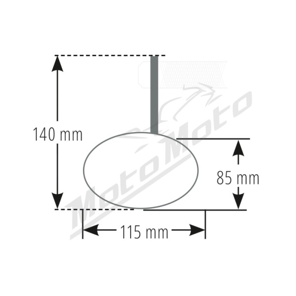 HIGHSIDER Victory-Slim veidrodėlis 1vnt. Aprilia / BMW / Derbi / Honda / Kawasaki / KTM / Moto Guzzi / Peugeot / Piaggio / Suzuki / Triumph / Vespa / Yamaha 125-1300cc 71-25