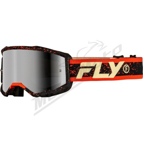 FLY RACING Zone Goggle Black/Grey - Red Mirror/Smoke Lens