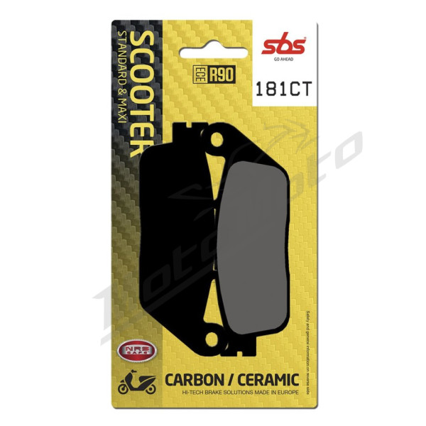SBS 181CT Scooter Carbon Tech Organic Brake Pads Yamaha VP / YP 125-400cc 05-18