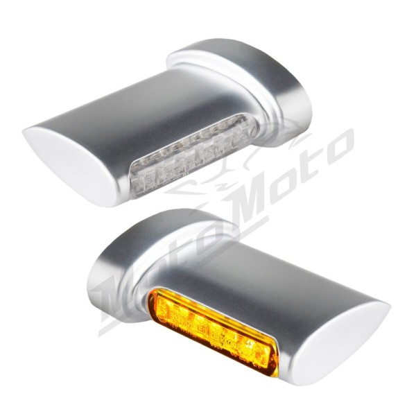 HEINZ BIKES Winglets Led 3in1 Turn Signals Chrome Harley Davidson FLD / FLHR / FLHT / FLHX / FLTRI / XL / XR 500/1977 93-24