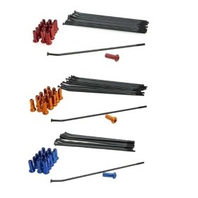 KITE Rear Wheel Spoke And Nipple Replacement Kit Black 16" 16pcs.