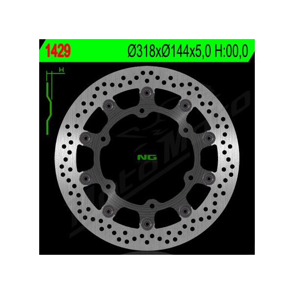 NG Front Floating Brake Disc 318X144X5mm Honda / Kymco / Triumph 250-1100cc 88-15