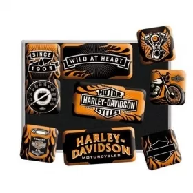 Set of magnets HARLEY-DAVIDSON 2,2x2,2 / 4,5x2,2 9pcs.